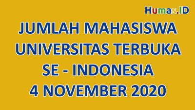 Jumlah Mahasiswa Universitas Terbuka (UT) di Tiap UPBJJ Se-Indonesia (4 November 2020)