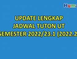 Update Jadwal Lengkap Tuton (Tutorial Online) UT Universitas Terbuka Semeşter 2022/23.1 (2022.2)